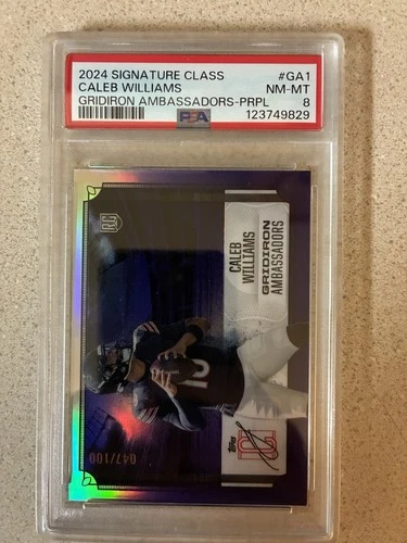 2024 Topps Signature Class - Purple Caleb Williams #GA-1 (RC) /100 PSA 8