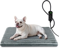 Pet Heating Pad, Waterproof Heated Dog Cat Bed with 11 Adjustable Temperatures