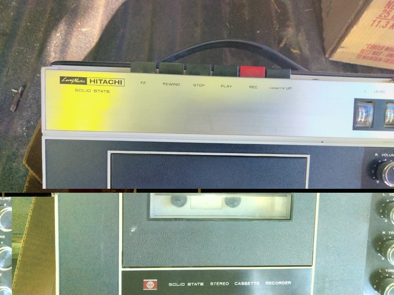 Hitachi TRQ-222 Portable Solid State Stereo Cassette Recorder w/ Speakers