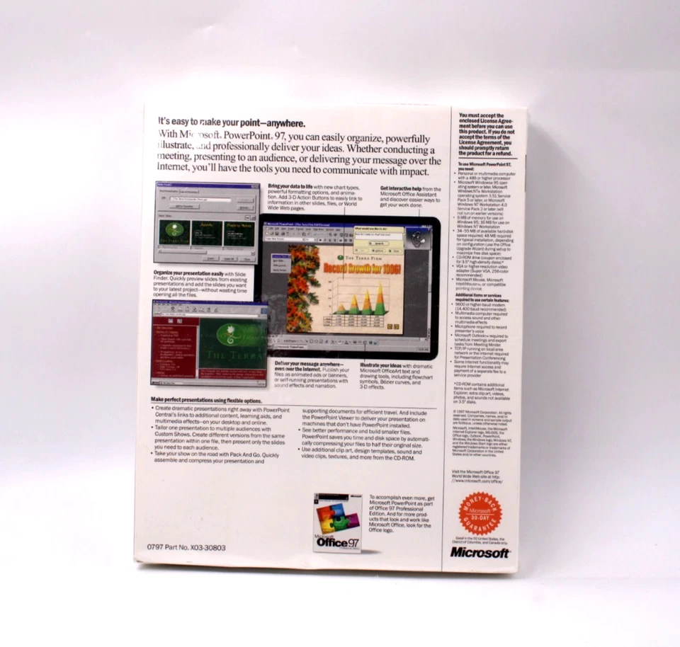 MICROSOFT PowerPoint 97 upgrade Presentation Graphics Program SEALED - Image 2 of 3