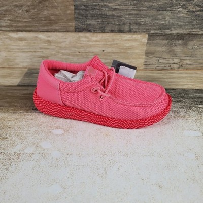 Hey Dude Wally Funk Warped Geo Boys Shoes Sz 13 Pink Lemonade Hot Pink Round Toe