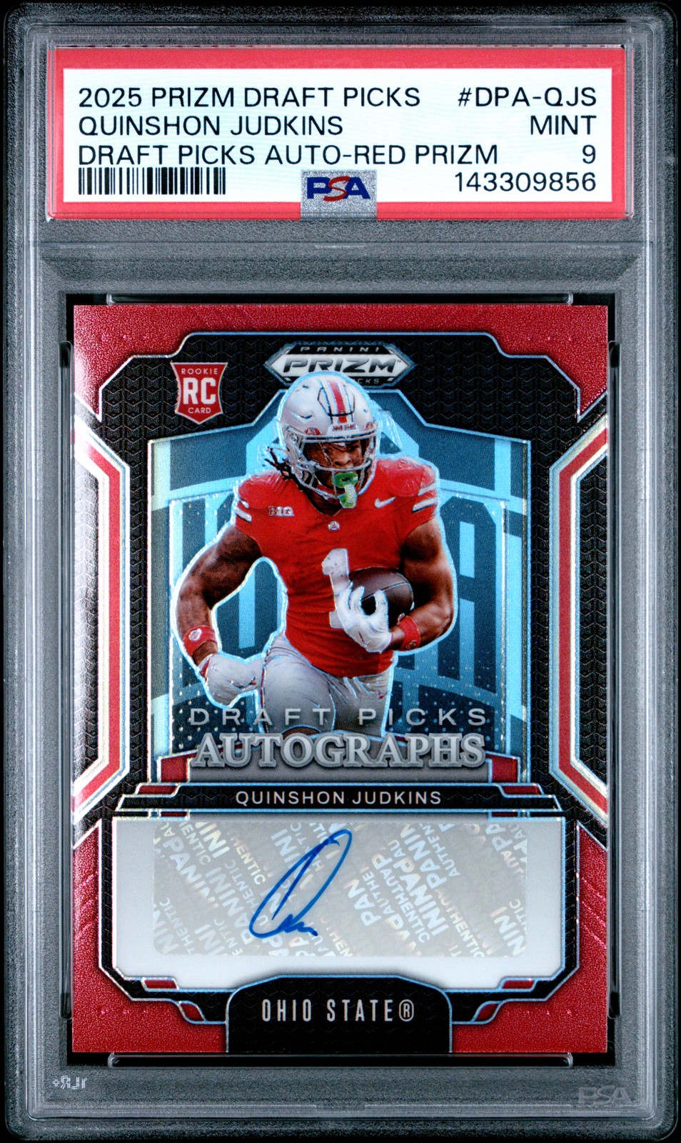 Quinshon Judkins Panini Prizm Draft Picks Draft Picks Autographs #DPAQJS Red Prizm