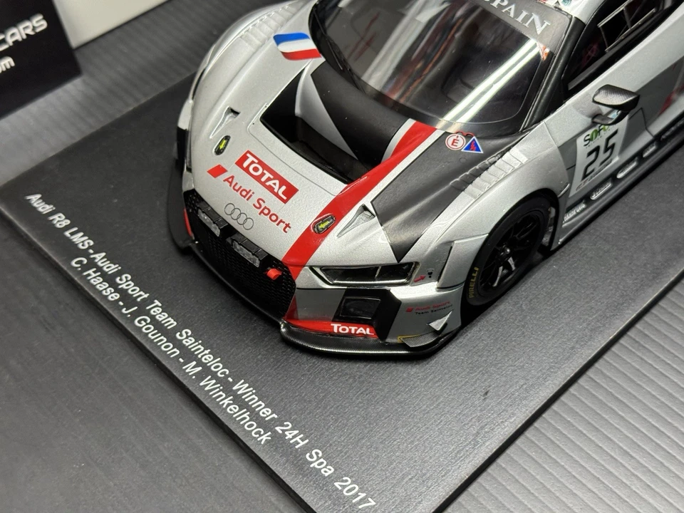 Audi R8 LMS GT3 Team Audi Sport 2017 Spa Winner Model Car 1/18 Scale Spark - Image 2 of 4