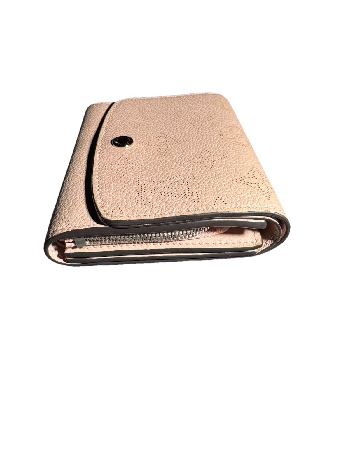 Louis Vuitton Perforated Rose Pink Mahina Leather M82757 LV Iris Compact Wallet image 7