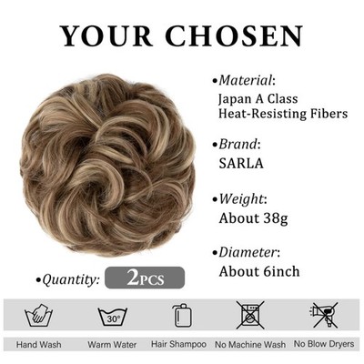 Brunette/Ash Blonde Highlight Hair Pieces - 2PCS
