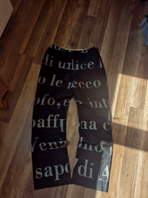 Vintage Moschino Cheap & Chic Letter Print Wide Leg Pants Women EU 40