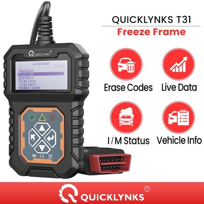 QUICKLYNKS T31 OBD2 Diagnosegerät Auto KFZ Diagnose Scanner Fehlerauslesegerät