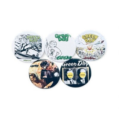 Green Day   The First 5  Album Covers 1.5  Pin Back Buttons