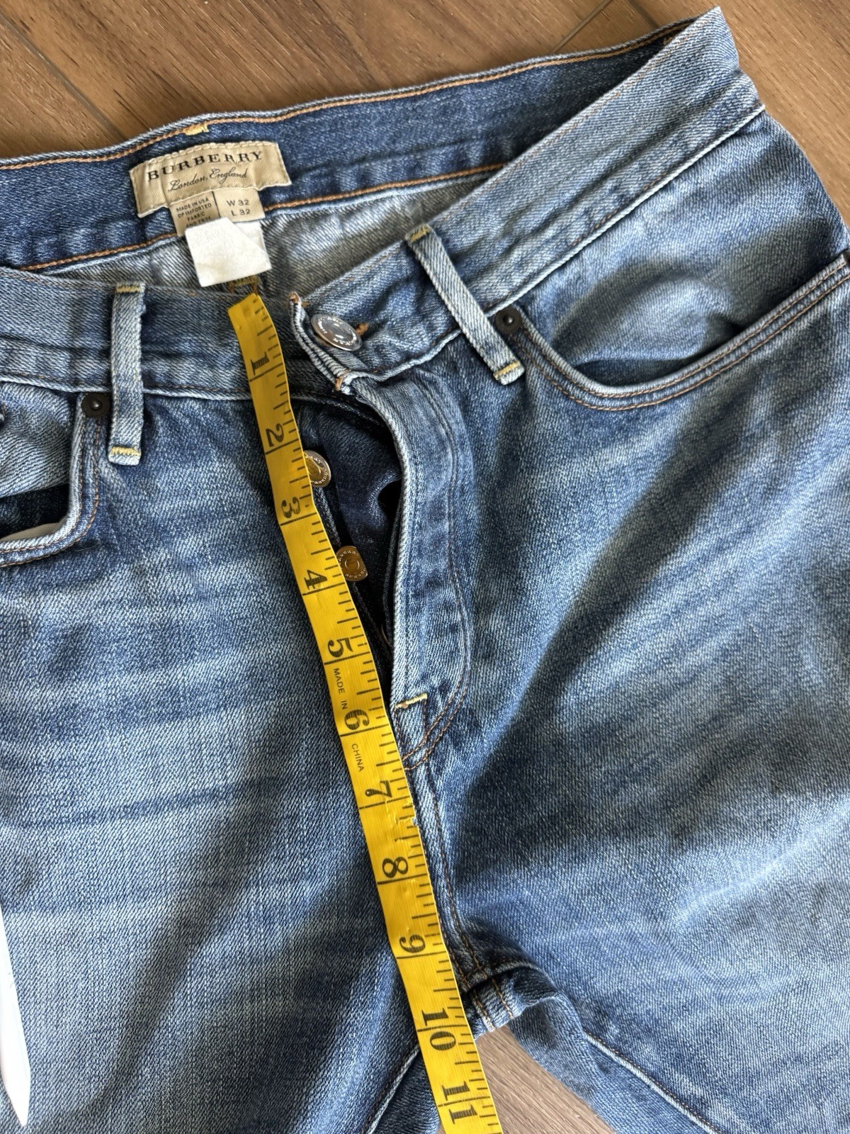 Burberry London Japanese Denim Jeans Whiskered Western Vintage 32x32 Made In USA image 5