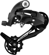 SunRace M41 0S1 7/8-Speed Long Cage Rear Derailleur for MTB, Black, Durable