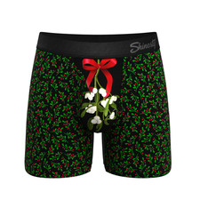 Calzoncillos boxer de muérdago con mosca | Bolsa The Kiss Me There Ball Hammock®