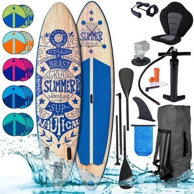 BRAST® SUP Board Summer | Aufblasbares Stand up Paddle Set | 320x81x15cm