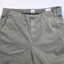 GAP Girlfriend Chino Crop Mid Rise Stretch Pants Olive Green Size 8
