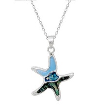 Sealife Theme Blue Starfish Pendant Necklace