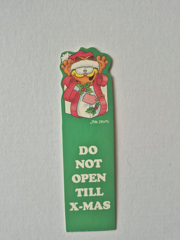 Vintage 1978 Garfield Cat Jim Davis Bookmark Do Not Open Until Christmas