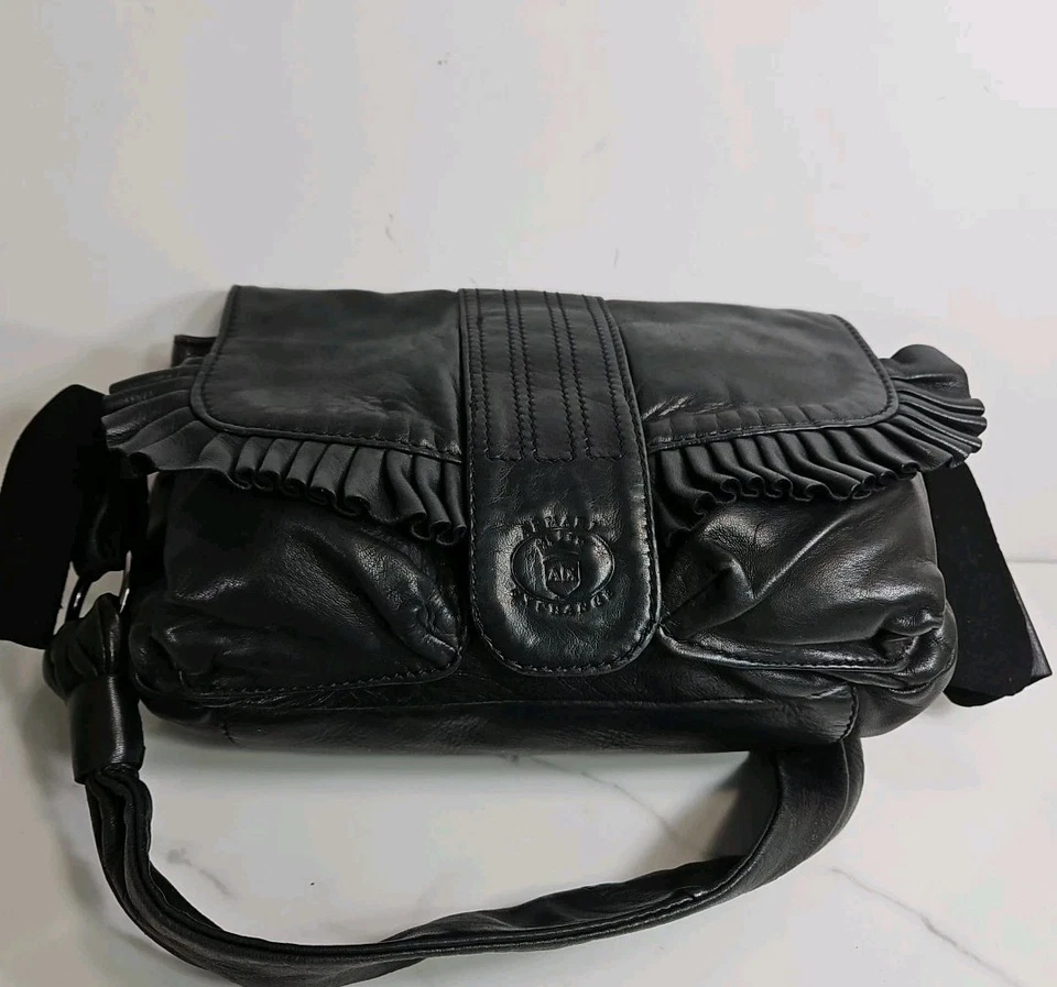Bolso de hombro pequeño de cuero negro Armani Exchange 9,5x6x3" Foto 2 de 4