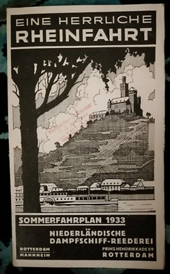 GORGEOUS RHINE CRUISE SUMMER TIMETABLE 1933 DUTCH STEAMSHIP SHIPPING COMPANY