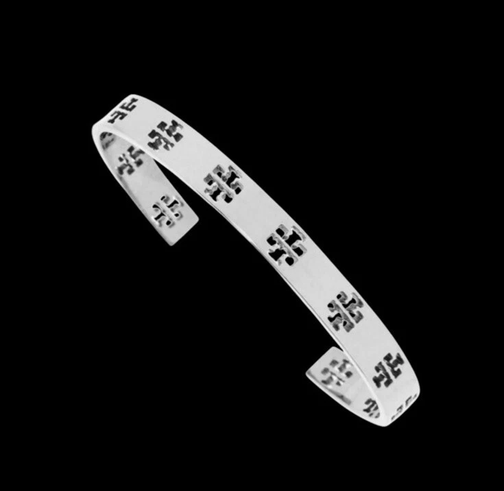 Bracciale a T traforato in argento Tory Burch