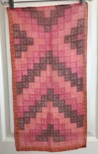 Vera Neumann vintage Rectangle semi sheer pink scarf 14 x 28“ 100% silk