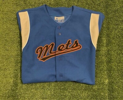 New York Mets jersey mens large blue True Fane Y2K retro button down unisex 