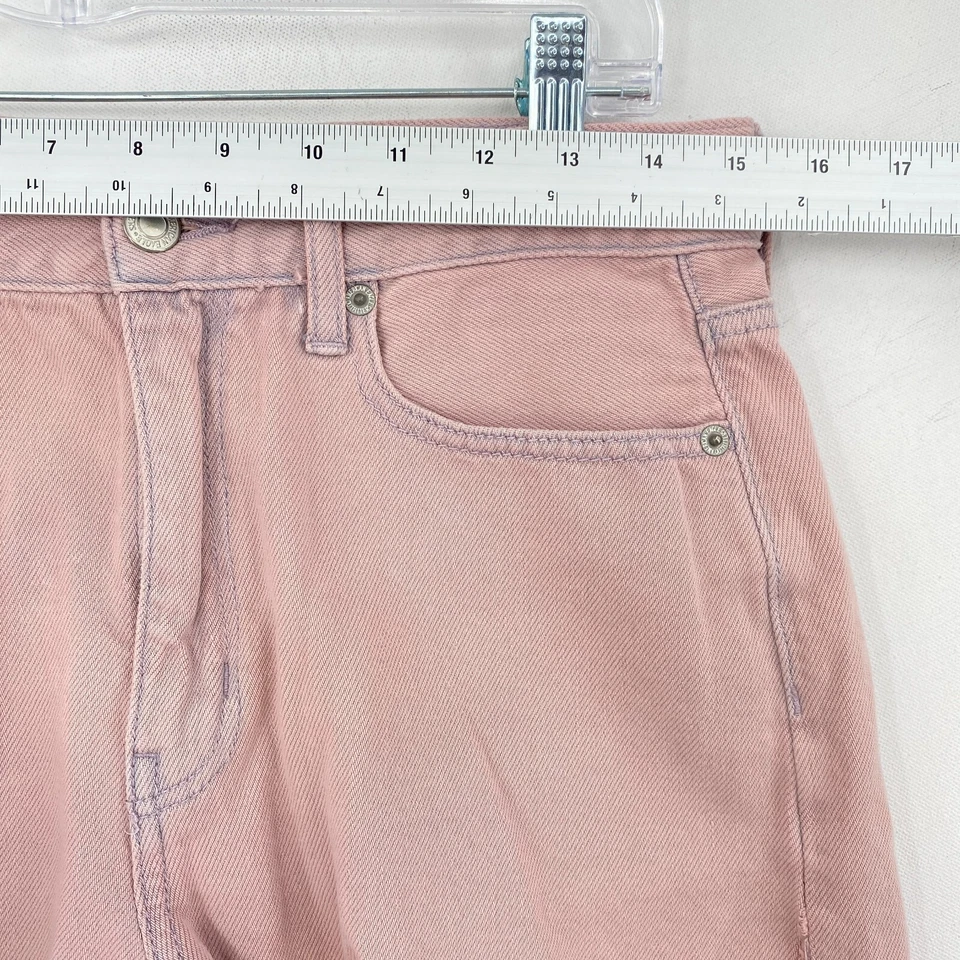 Pantalones Cortos American Eagle Mujer Mamá Talla 8 Rosa Lavado Envejecido Dobladillo Crudo 2" Entrepierna Foto 2 de 4
