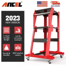 3 layer Large Service Utility Cart Heavy Duty Tool Storage Shop Garage Rolling