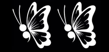 Semicolon Butterfly 2 Pack White Graphic Vinyl Decal Car Windows laptop notebook