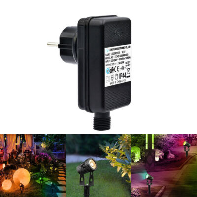 LED Netzteil EU Trafo 12V 2A 24W IP44 für Gartenbeleuchtung Wasserdicht Geeignet
