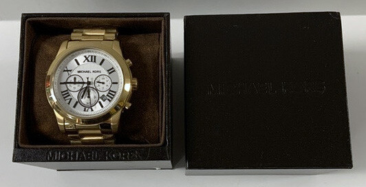 NEW Michael Kors MK8345 Men's Cooper Textured White Dial Two
