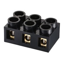 2 x Terminal Block 500V 60A Dual Row 3 Positions Screw Electric Barrier Strip