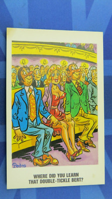 Freche Comic Postkarte 60er Jahre große Brüste Kino Bilder Theater DOPPELKITZELN
