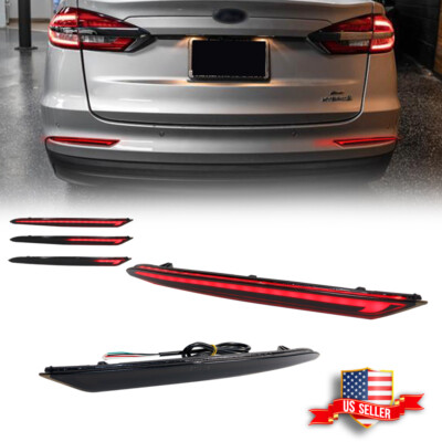2PCS LED Rear Bumper Reflector Brake Tail Signal Light For Ford Fusion 2019-2022