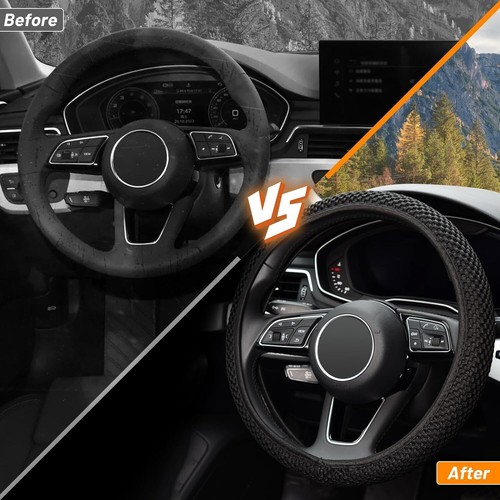 Elastic Stretch Car Steering Wheel Cover Ice Silk Microfiber Breathable Cover - Picture 6 of 7
