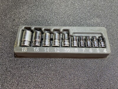 Snap On 10-teiliges Kombi-Antrieb TORX  flaches Steckschlüsselsatz (E4-E18) 210AFLEY