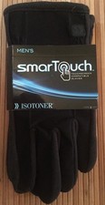 Men's Smart Touch Touch Screen Compatible Gloves Isotoner Black Size Large