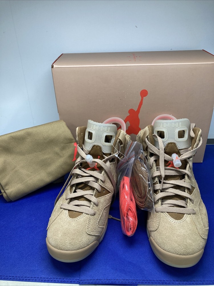 Nike Travis Scott x Air Jordan 6 Retro British Khaki DH0690-200 Sneakers 6.5 US