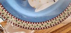Snowman Salad Plates (pair) 7 1/2" Sakura Debbie Mumm Stoneware White Blue Red ! — photo 6