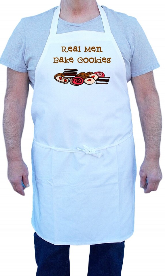 Real Men Bake Cookies Funny Mens Aprons, Novelty Aprons For Men, Baking