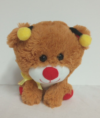 Just For You Megatoys Plush Bear with Bee Antenna & Yellow Bow 6 inch