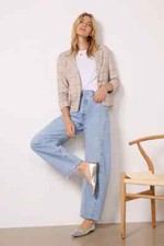 Evereve Natural Charcoal Asher Plaid Blazer Women's Small NWT