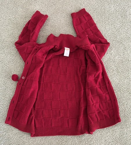 Gymboree Girls Burgundy Red 100% Cotton Sweater Button Closure With Size S 5-6 - Picture 4 of 5