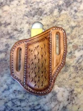 Copperhead TOOLED PANCAKE STYLE TRAPER KNIFE SHEATHS