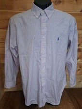 RALPH LAUREN CLASSIC FIT MENS PLAID BUTTON UP LONG SLEEVE SHIRT SZ 17 1/2 32/33