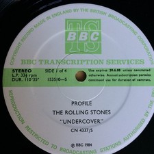The Rolling Stones Profile Undercover 2lp Bbc Transcription Services Cn 4337s