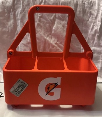 Gatorade Carry Caddy Case 6 Squeeze Bottle Sports Drink Capacity Orange Coaches