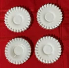Fenton Silver Crest Saucer /  Plate Milk Glass 6" Ruffled Edge Set Of 4