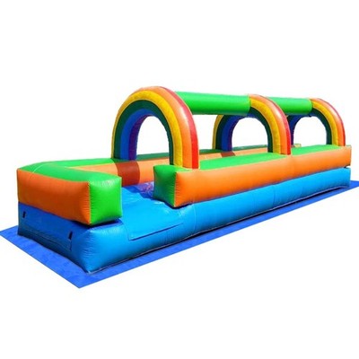 Commercial Inflatable 25 ft Splash and Ride Waterslide Kids with Blower and Tarp