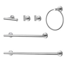6-Piece Bath Hardware Set with Mounting Hardware in Brushed Nickel