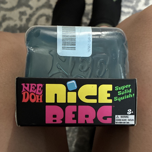 NeeDoh Nice Berg Super Solid Squish Tactile Squeeze Toy, Blue, Ages 3+