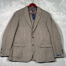 Polo Ralph Lauren Blazer Mens 44R Black Herringbone Wool Soft Sport Coat